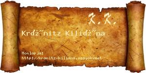 Kránitz Kiliána névjegykártya
